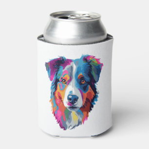 Australian Shepherd Dog Colourful Can Cooler