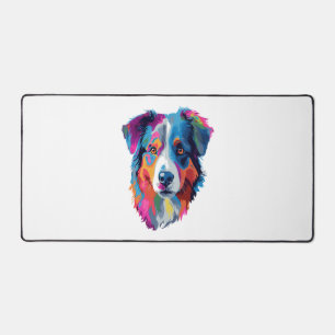 Australian Shepherd Dog Colourful Desk Mat