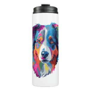 Australian Shepherd Dog Colourful  Thermal Tumbler