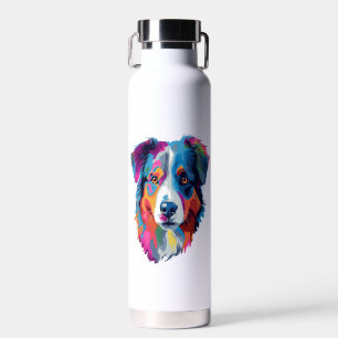Australian Shepherd Dog Colourful  Water Bottle