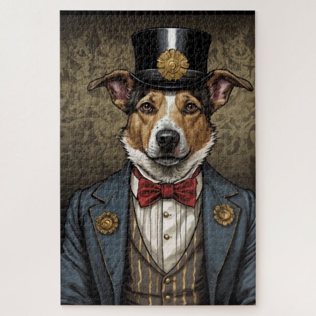 Australian shepherd dog costume bow tie jigsaw puzzle (Vertical)