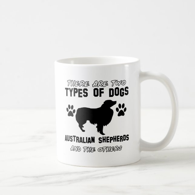 australian shepherd dog designs coffee mug (Right)