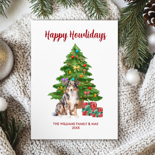 Australian Shepherd Dog Family Christmas Holiday Card