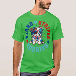 Australian Shepherd Dog For 4th Of July Celebratio T-Shirt