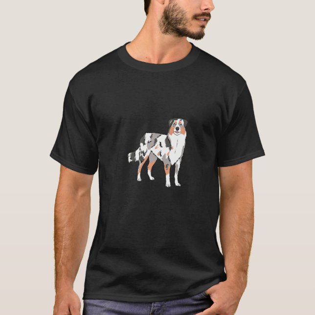 Australian Shepherd Dog Funny Design Premium T-Shirt (Front)