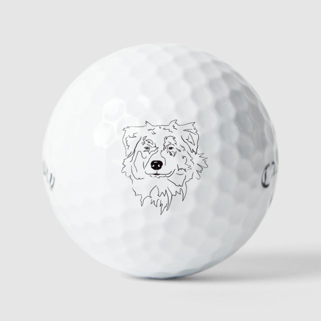 australian shepherd dog  golf balls (Front)
