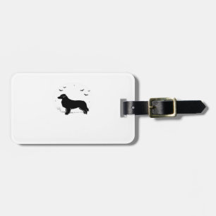 Australian Shepherd Dog � Halloween Moon Silhouett Luggage Tag