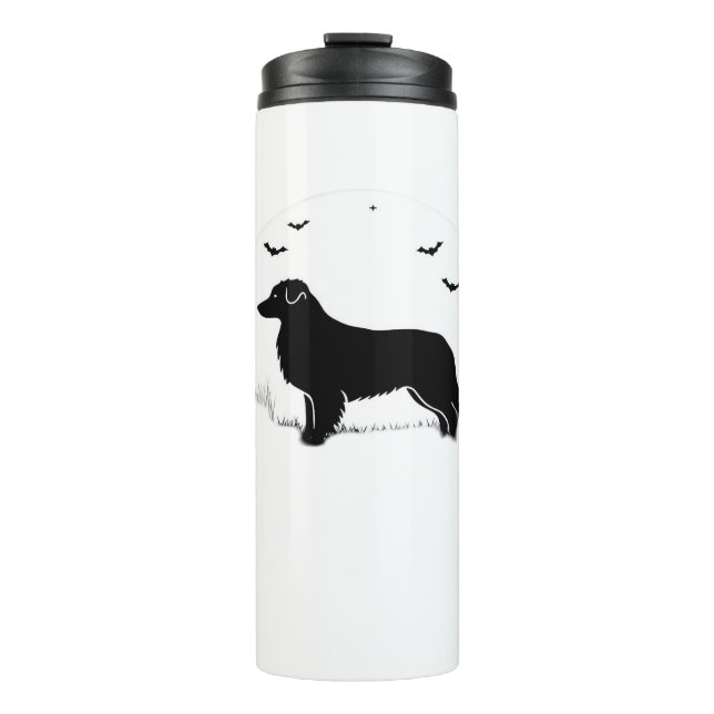 Australian Shepherd Dog – Halloween Moon Silhouett Thermal Tumbler (Front)