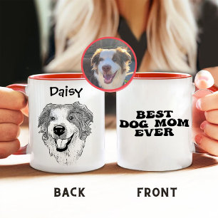 Australian Shepherd Dog Hand Drawing Personalised Mug