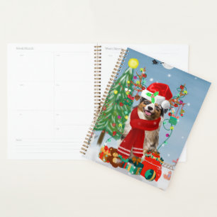 Australian Shepherd Dog in Snow Christmas  Planner
