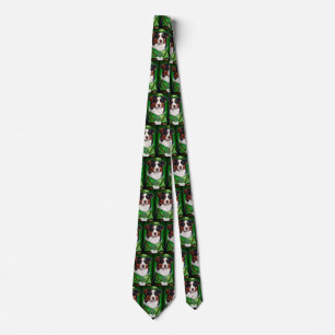 Australian Shepherd dog in St. Patrick's Day Dress Tie