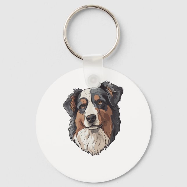 Australian shepherd Dog   Key Ring (Front)