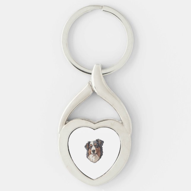 Australian shepherd Dog   Key Ring (Front)