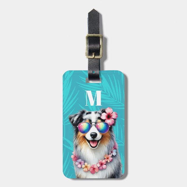 Australian Shepherd Dog Luggage Tags (Front Vertical)