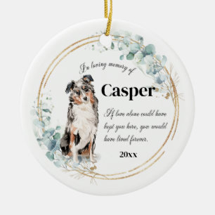 Australian Shepherd Dog Memorial Ceramic Tree Decoration