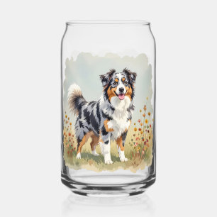 Australian Shepherd Dog Merle Long Tail Can Glass
