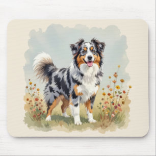 Australian Shepherd Dog Merle Long Tail Mouse Mat