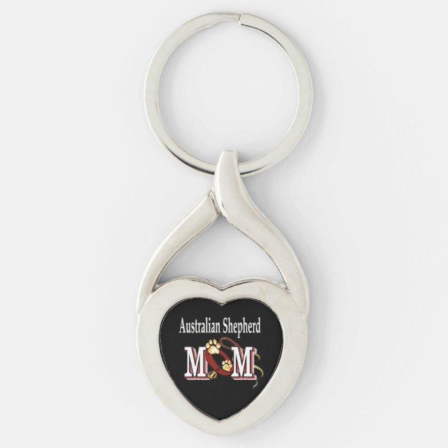 Australian Shepherd Dog MOM Key Ring (Front)