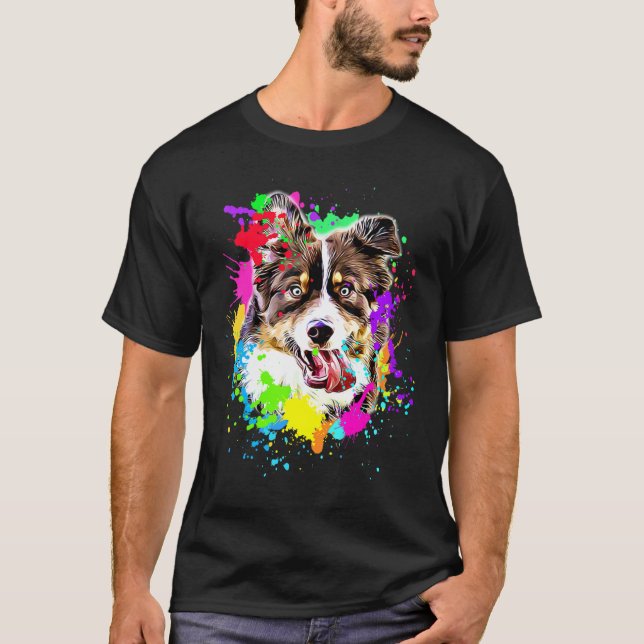Australian Shepherd Dog Motif Dog Owner 5 T-Shirt (Front)