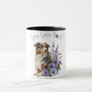 Australian Shepherd Dog Mum Floral Mug