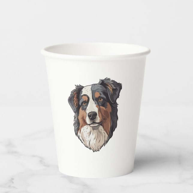 Australian shepherd Dog   Paper Cups (Front)