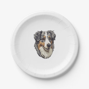 Australian shepherd Dog   Paper Plate
