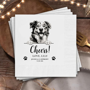 Australian Shepherd Dog Personalised Cheers Napkin