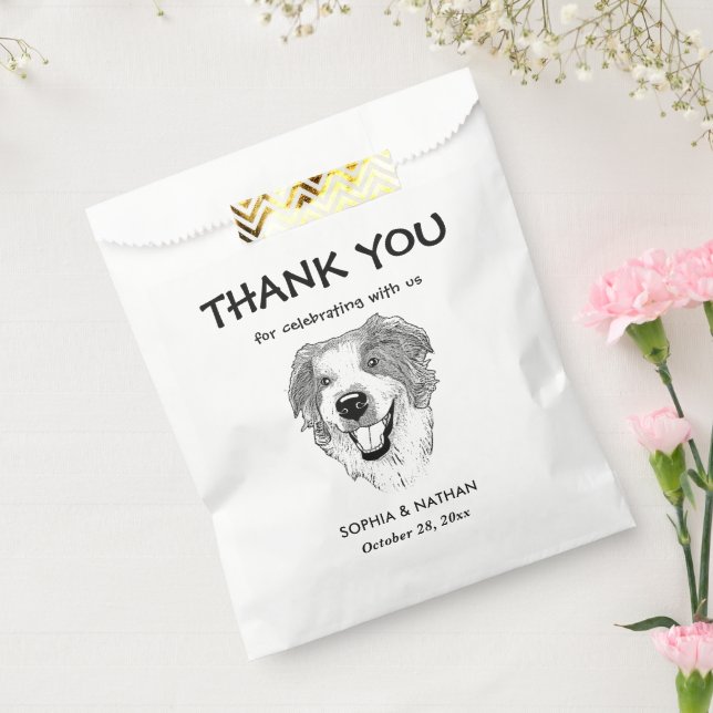 Australian Shepherd Dog Personalised Thank You Favour Bags (Sealed)