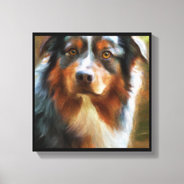 Australian Shepherd - Dog Portrait Canvas Print (Front)