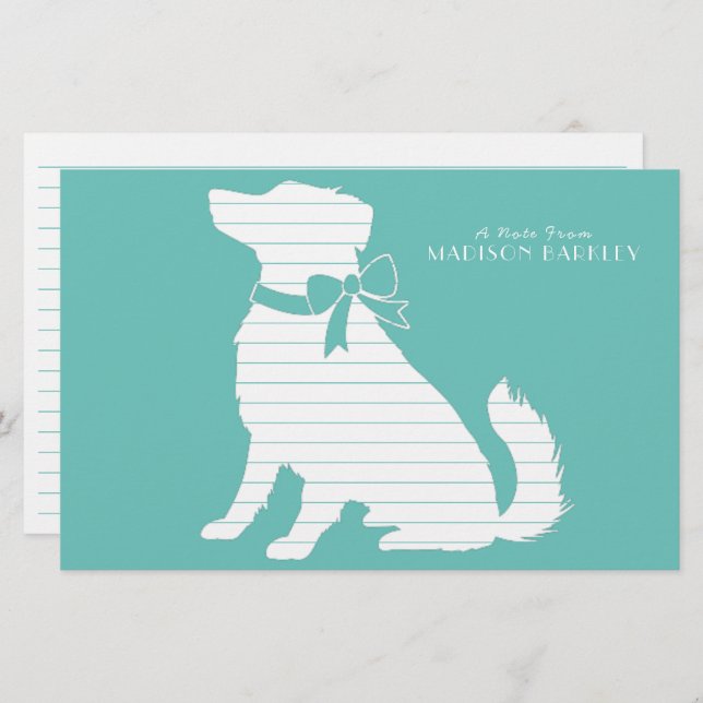 Australian Shepherd Dog Puppy Stationery (Front/Back)