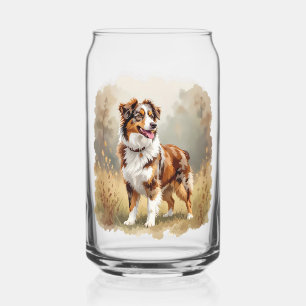 Australian Shepherd Dog Red Merle Aussie Can Glass