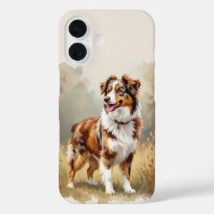 Australian Shepherd Dog Red Merle Aussie iPhone 16 Case