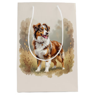 Australian Shepherd Dog Red Merle Aussie Medium Gift Bag