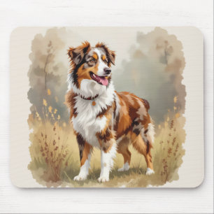 Australian Shepherd Dog Red Merle Aussie Mouse Mat