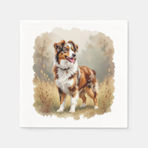 Australian Shepherd Dog Red Merle Aussie Napkin