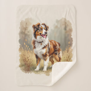Australian Shepherd Dog Red Merle Aussie Sherpa Blanket