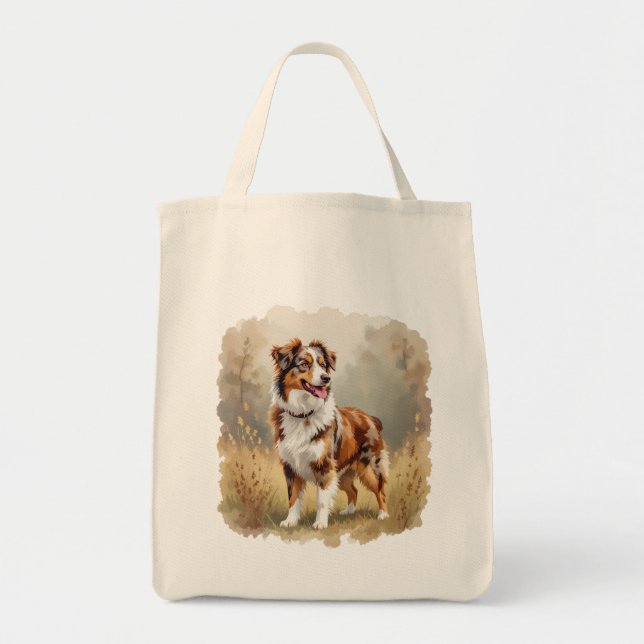 Australian Shepherd Dog Red Merle Aussie Tote Bag (Front)