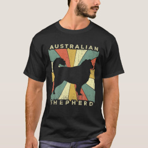 Australian Shepherd Dog Retro 70S Vintage T-Shirt