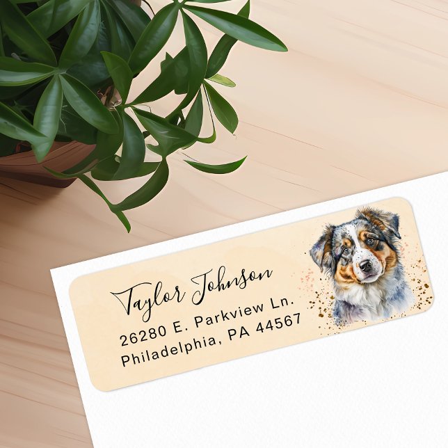 Australian Shepherd Dog Return Address (Creator Uploaded)
