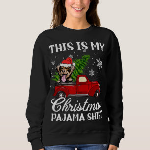 Australian Shepherd Dog Riding Red Truck With Chri Sweatshirt