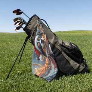 Australian Shepherd Dog Roller Coaster Christmas Golf Towel