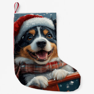 Australian Shepherd Dog Roller Coaster Christmas Small Christmas Stocking