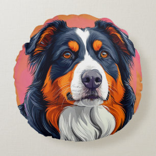 🐶 Australian Shepherd Dog Round Decor 🏡 Cushion