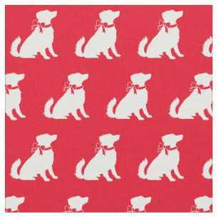 Australian Shepherd Dog Silhouette Pet Aussie Red Fabric