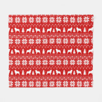 Australian Shepherd Dog Silhouettes Christmas Red