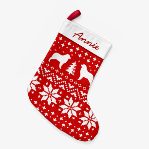 Australian Shepherd Dog Silhouettes Pattern Cute Small Christmas Stocking