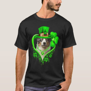 Australian Shepherd Dog St Patricks Day Lover Iris T-Shirt
