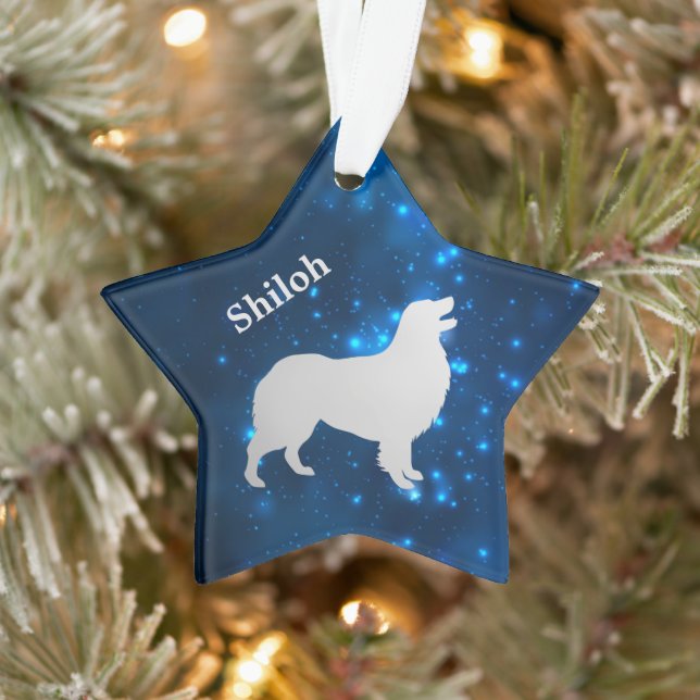 Australian Shepherd Dog Star Personalised Ornament (Tree)
