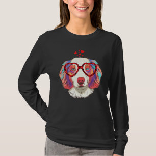 Australian Shepherd Dog Sunglasses Red Plaid Love T-Shirt
