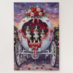 Australian Shepherd Dog Valentine's Day Jigsaw Puzzle
